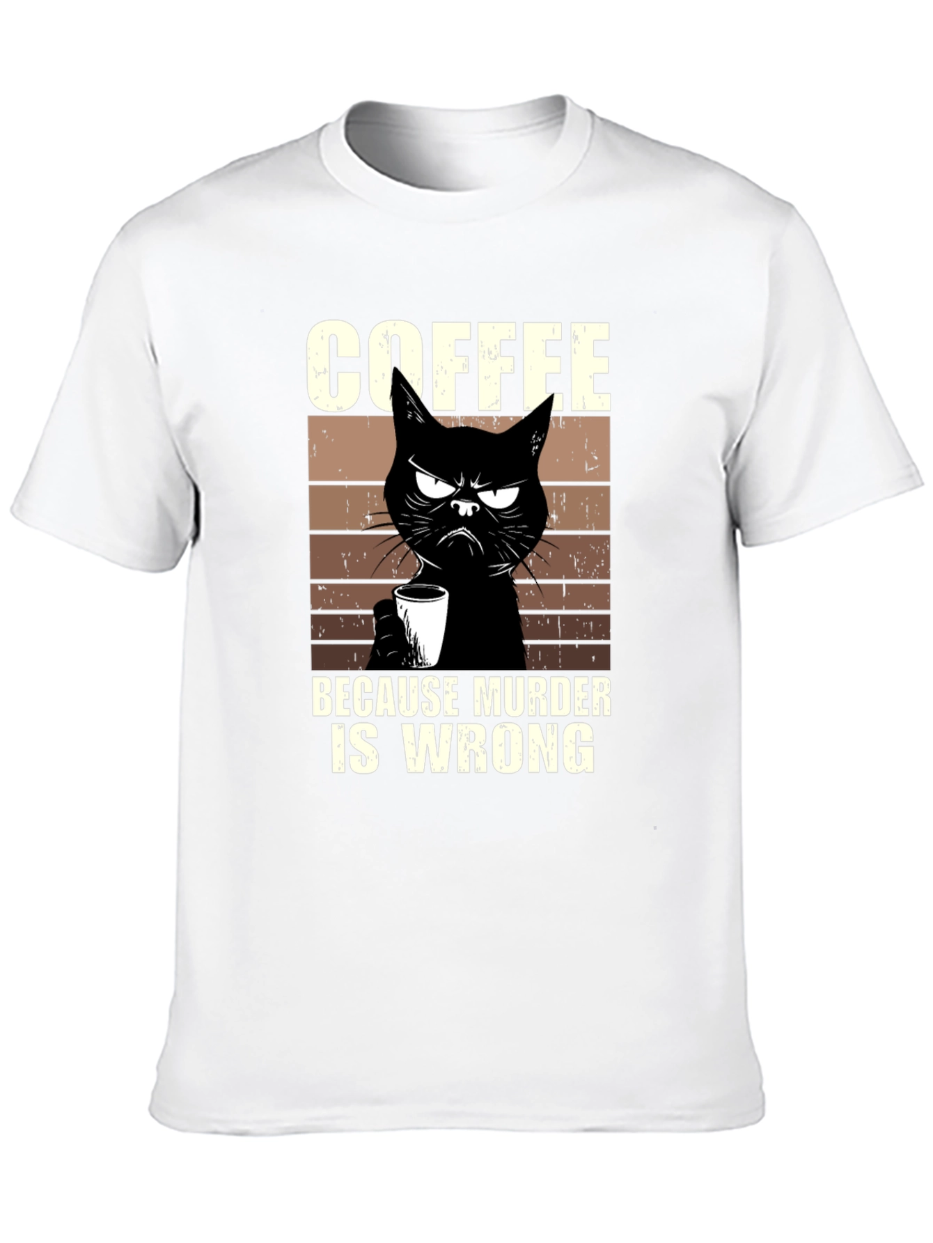 Coffee Because Murder Is Wrong Cat T-Shirt