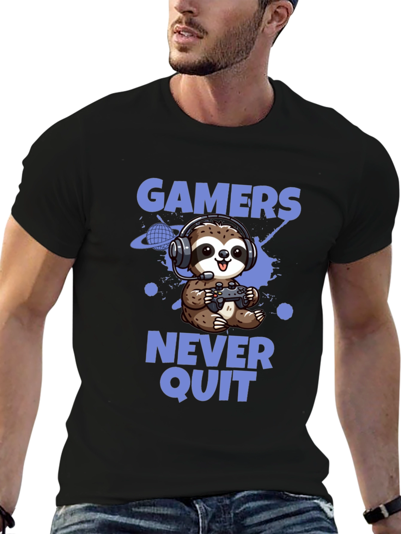 Gamer Sloth T-Shirt - Never Quit Tee