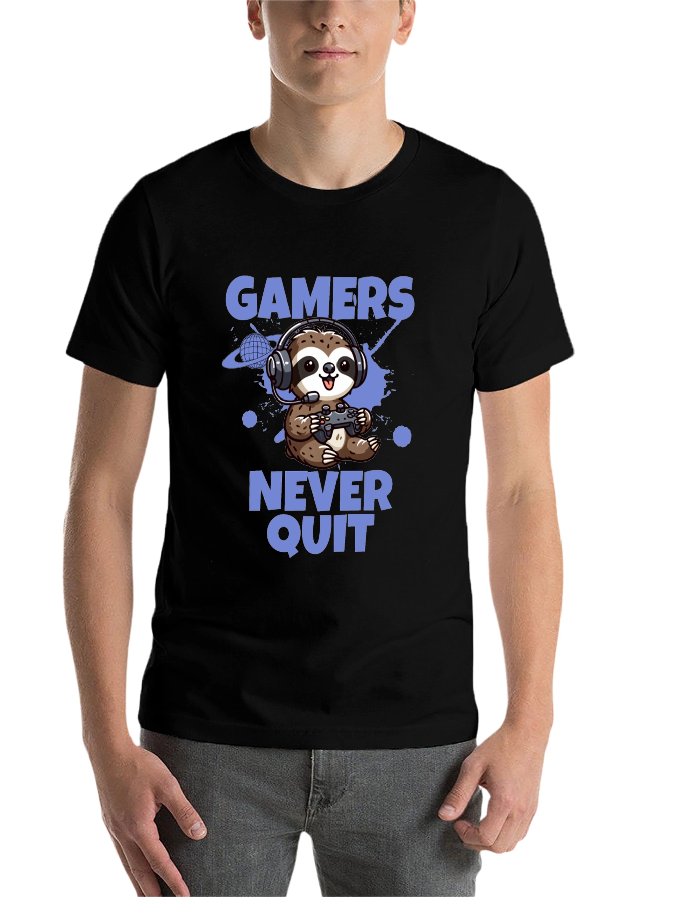 Gamer Sloth T-Shirt - Never Quit Tee