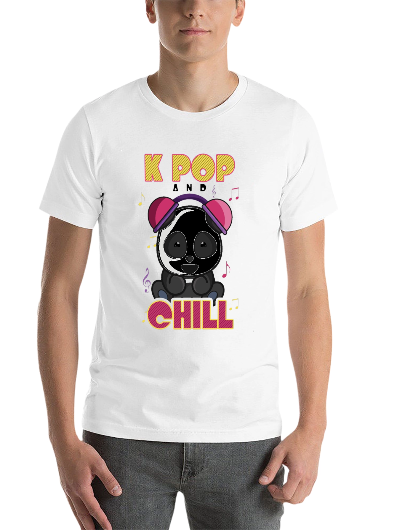 K-Pop Panda Chill Graphic T-Shirt