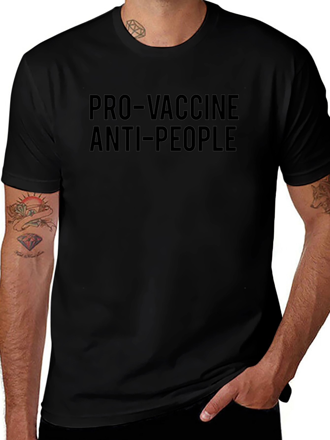 Pro-Vaccine Anti-People Black T-Shirt