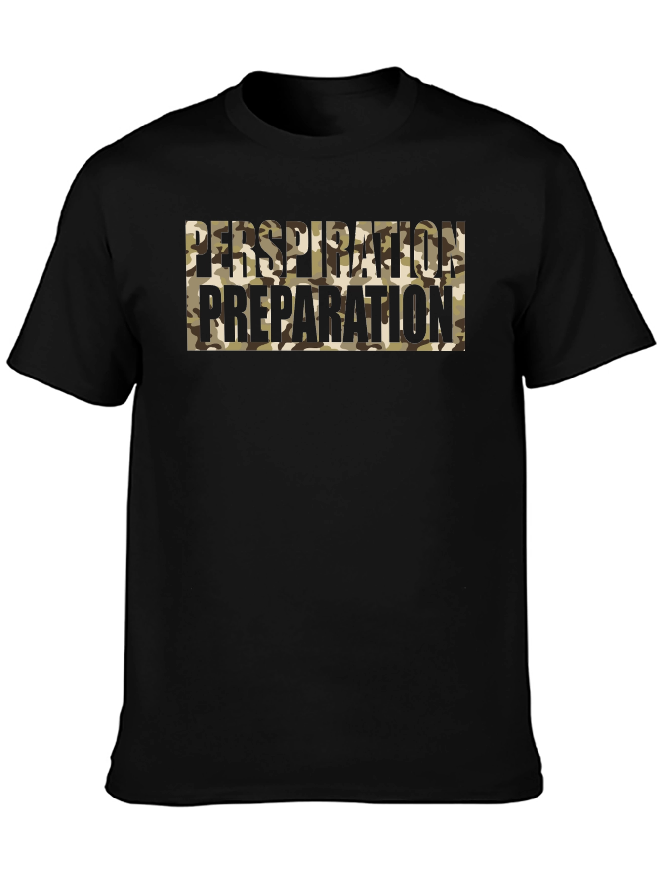 Perspiration Preparation Camo Graphic Tee
