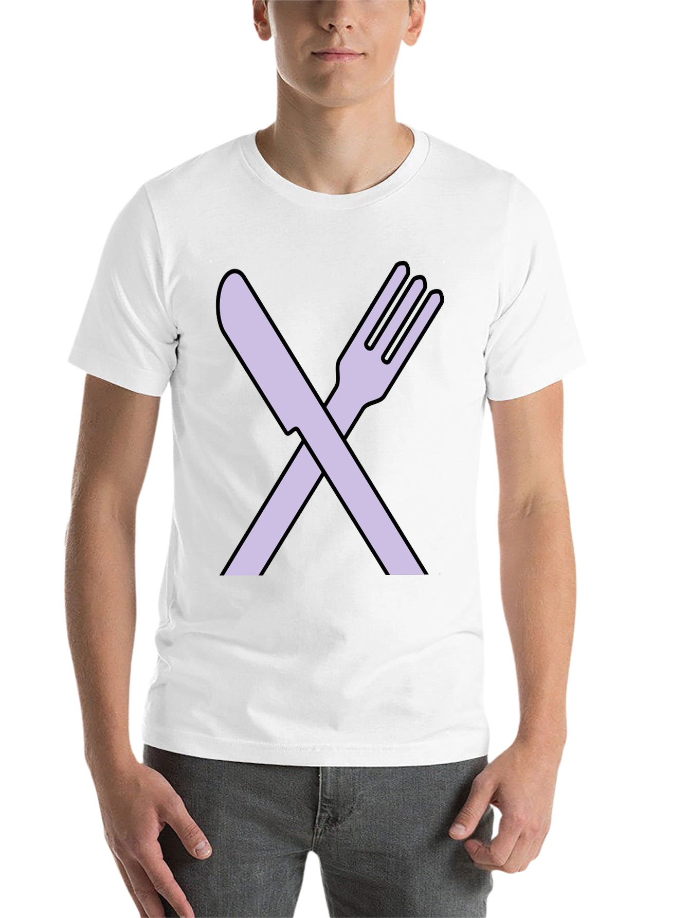 Fork and Knife Graphic Tee - Black