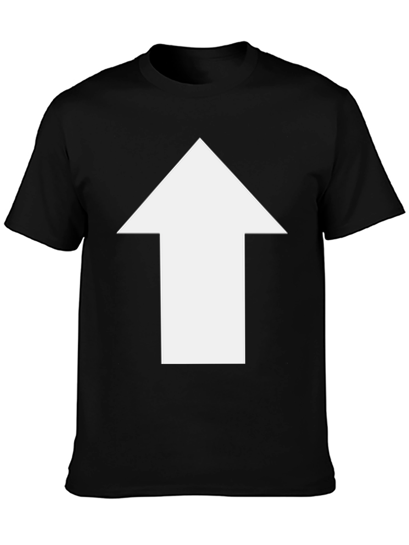 Upward Arrow Graphic Tee - Black Casual T-Shirt