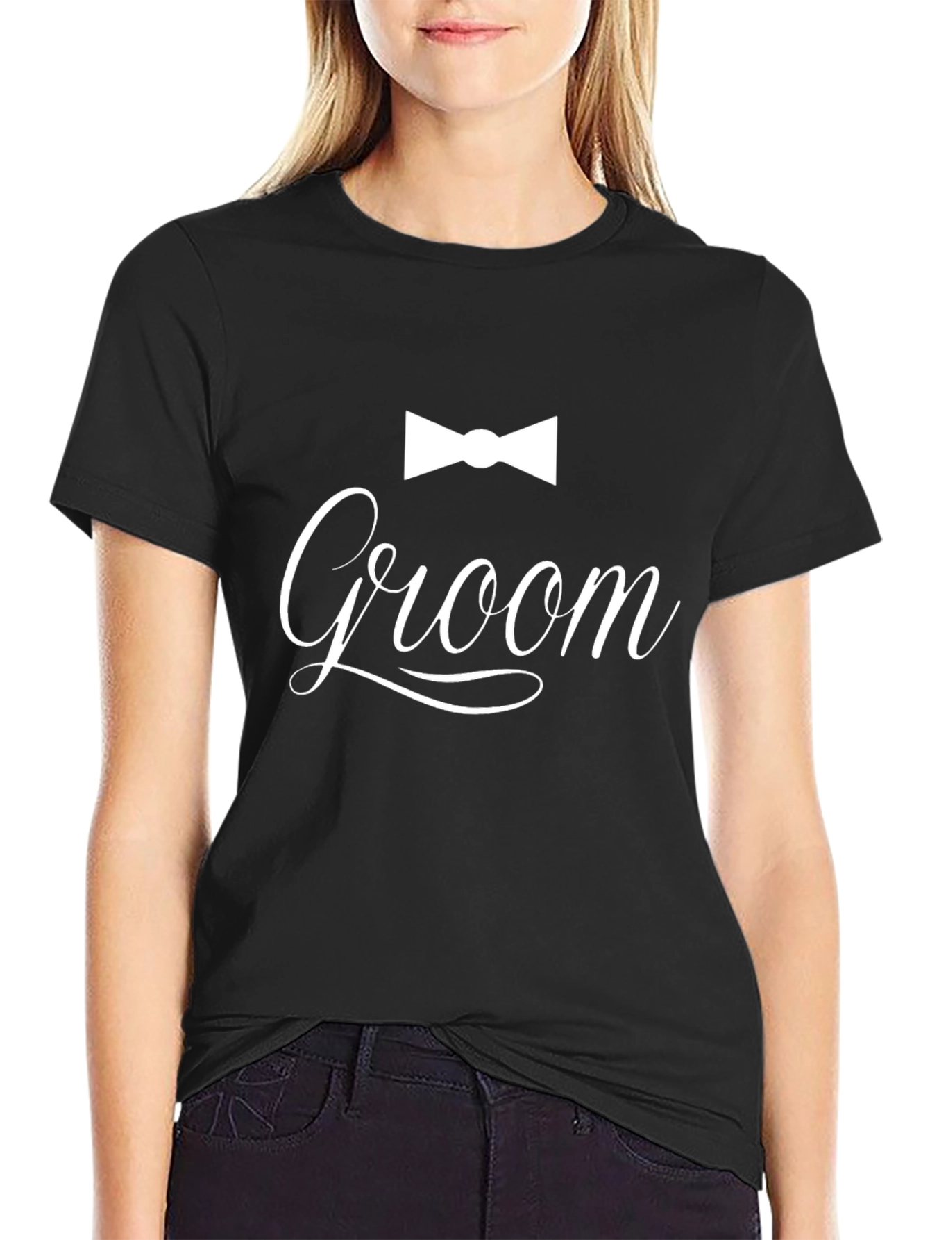 Groom T-Shirt - Bowtie Design Wedding Party Apparel
