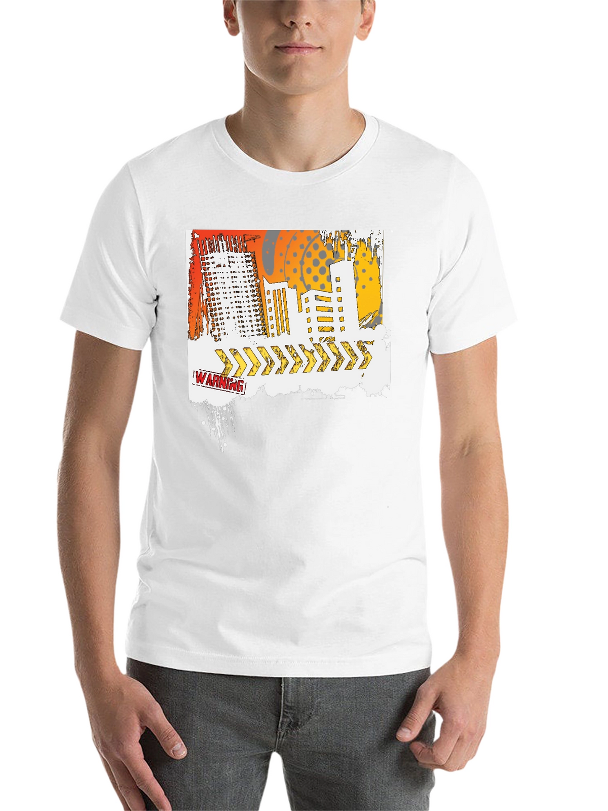 Urban Warning Graphic T-Shirt - Modern Streetwear Tee