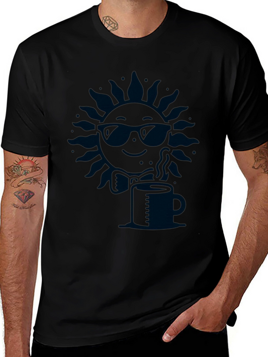 Cool Sun Coffee Tee - Stylish Graphic T-Shirt