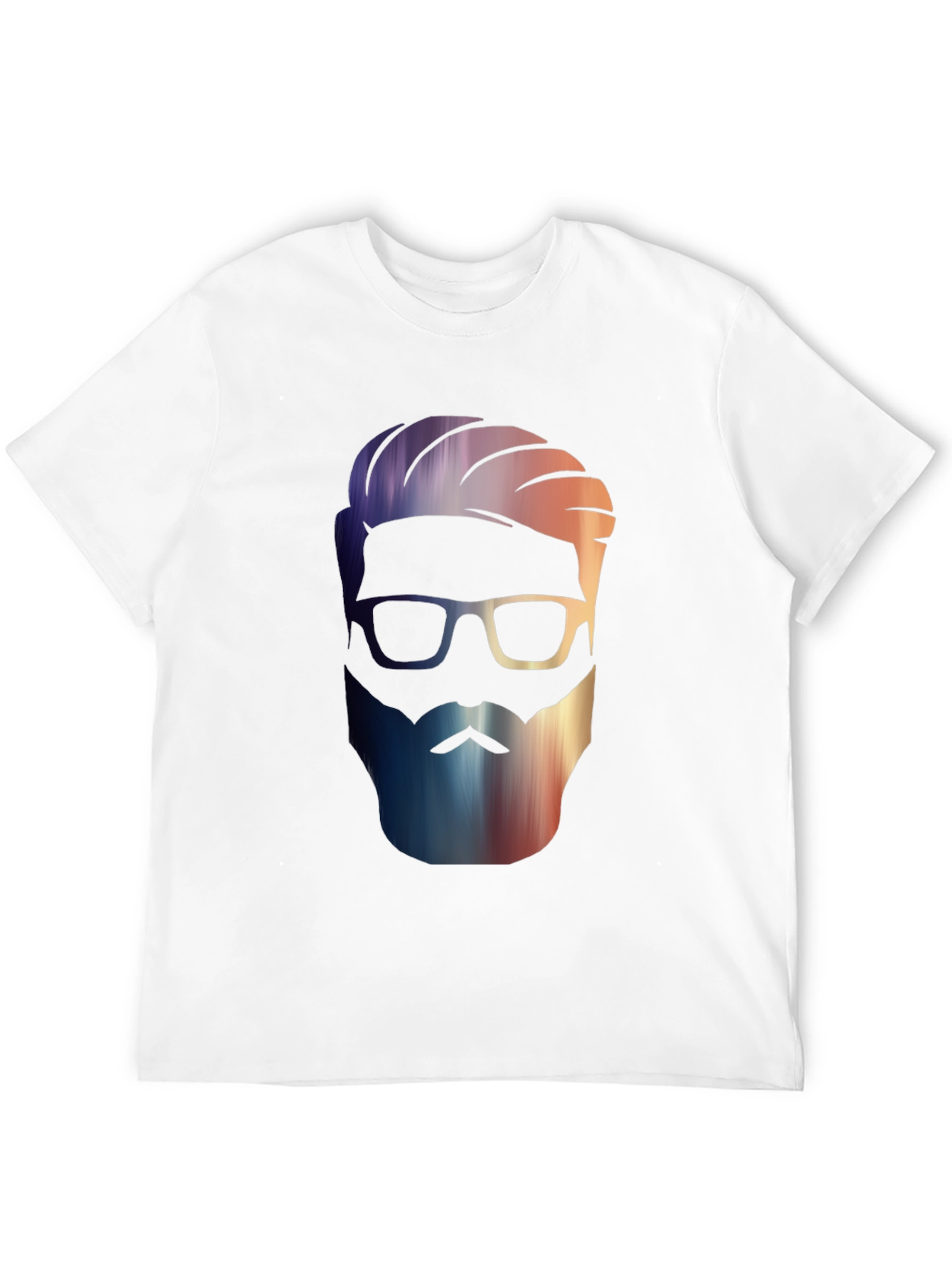 Mens Black Graphic Tee - Stylish Bearded Design