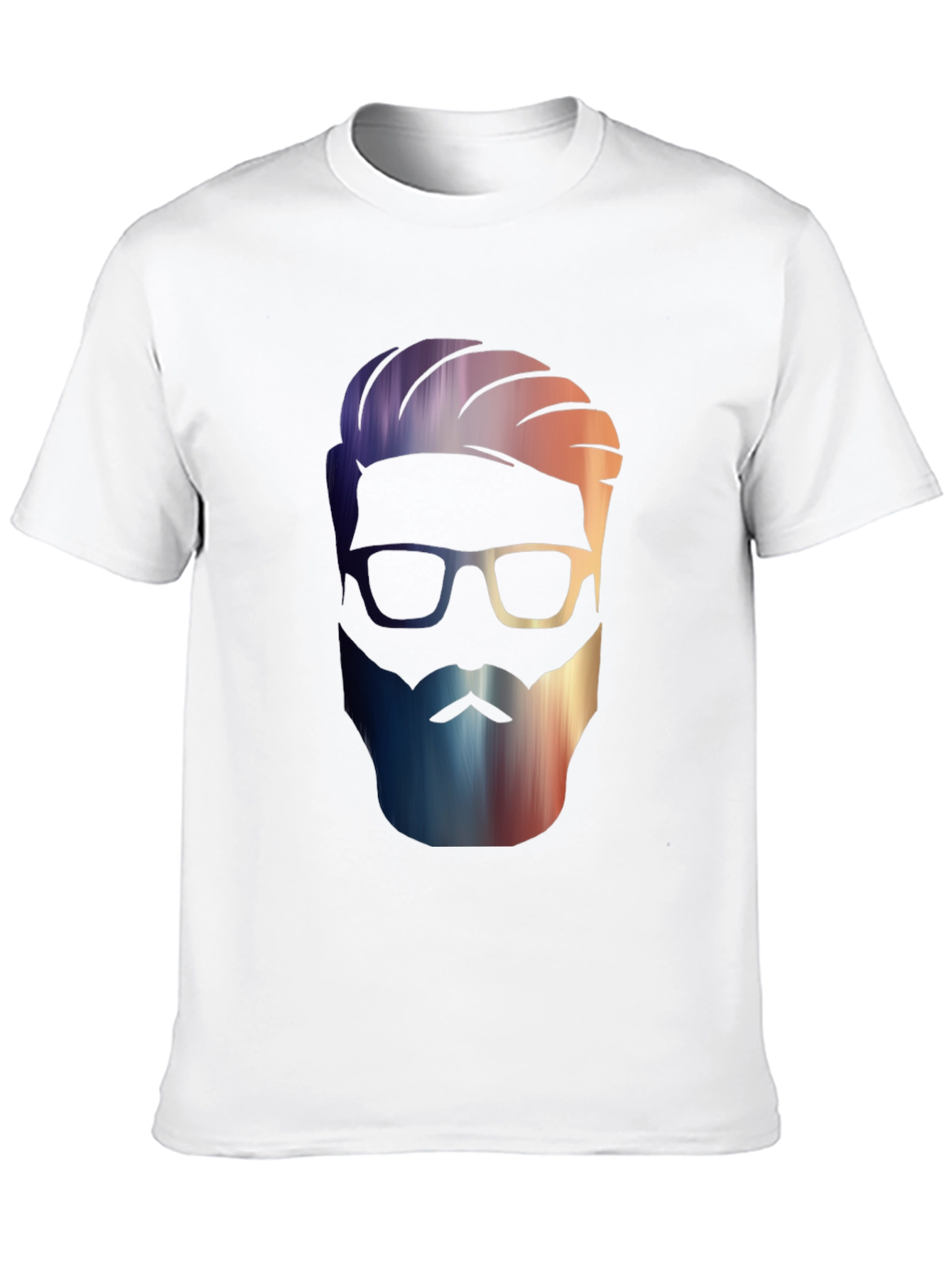Mens Black Graphic Tee - Stylish Bearded Design