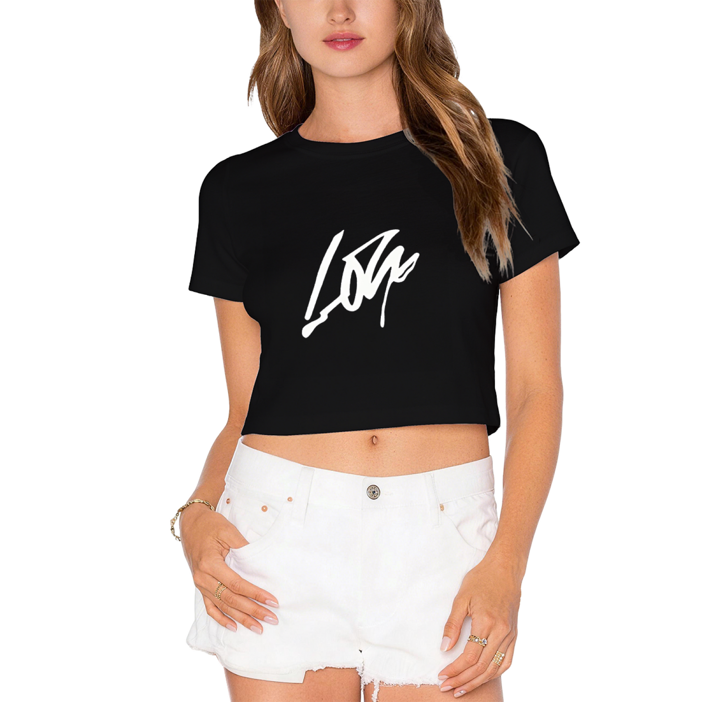 Minimal Lone Signature Fresh Lime Green Crop Top