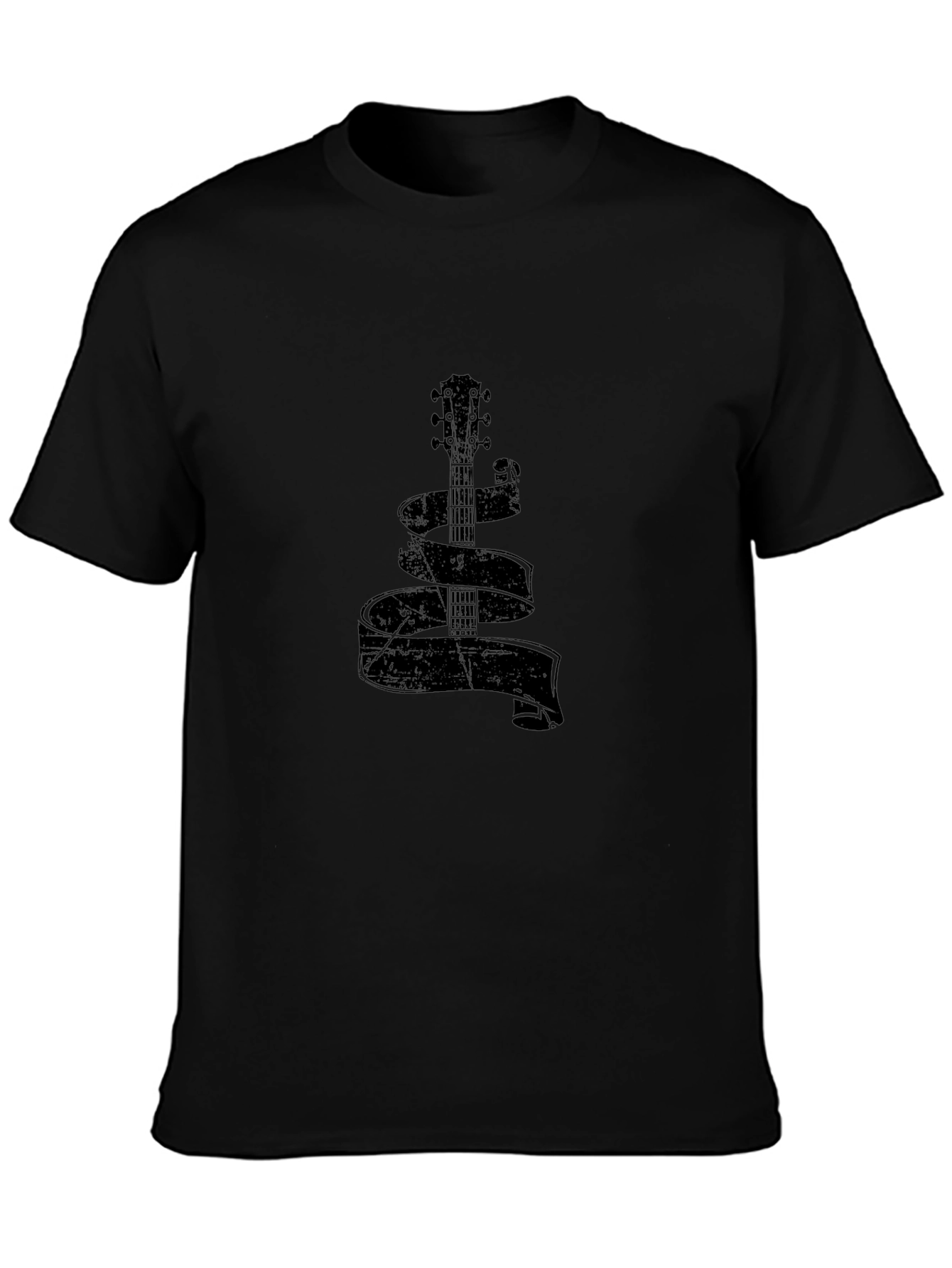 Guitar Ribbon Graphic T-Shirt - Casual Comfort