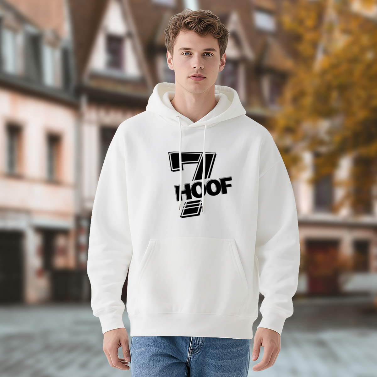 Bold 7 HOOF Street?Style Graphic Pullover Hoodie