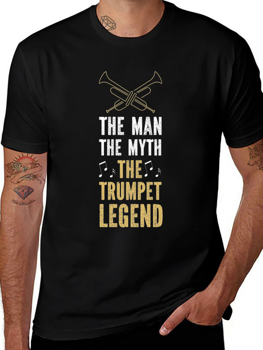 The Man The Myth Trumpet Legend Black T-Shirt