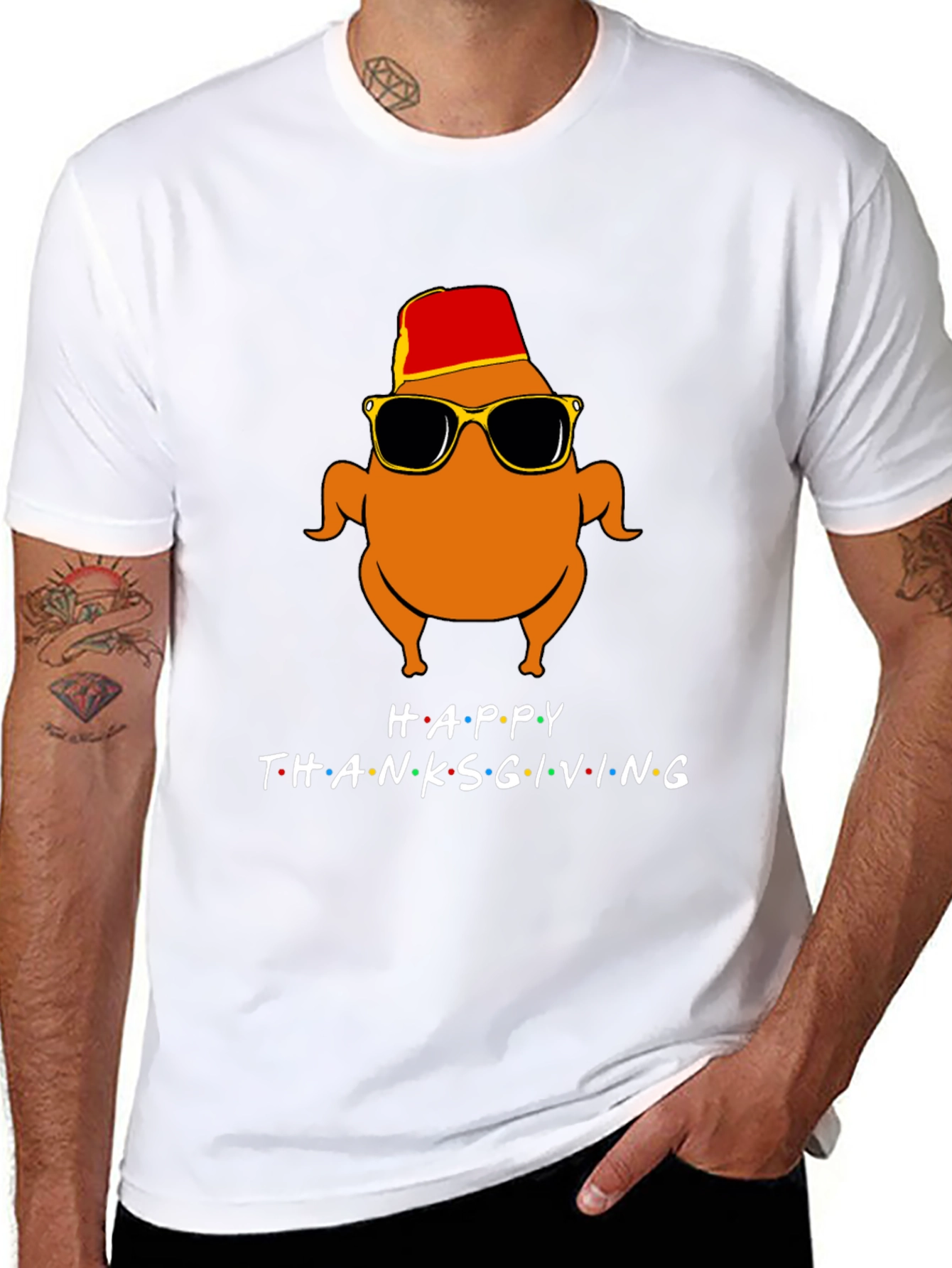 Happy Thanksgiving Turkey Graphic Tee