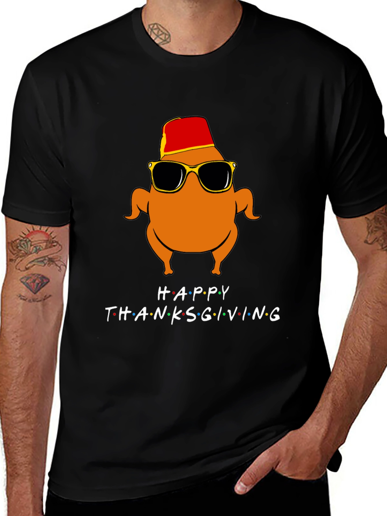 Happy Thanksgiving Turkey Graphic Tee