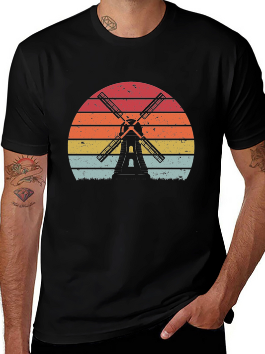 Retro Windmill T-Shirt - Vintage Graphic Tee