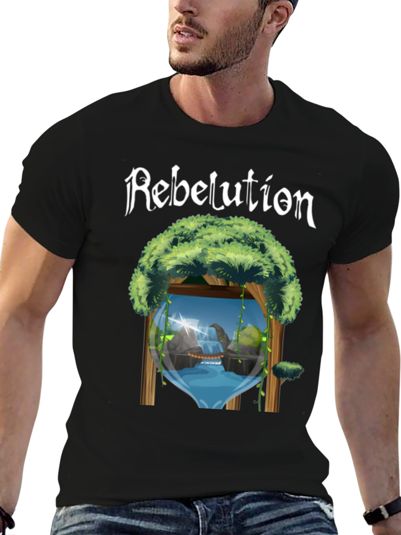 Rebelution Nature Scene Black T-Shirt