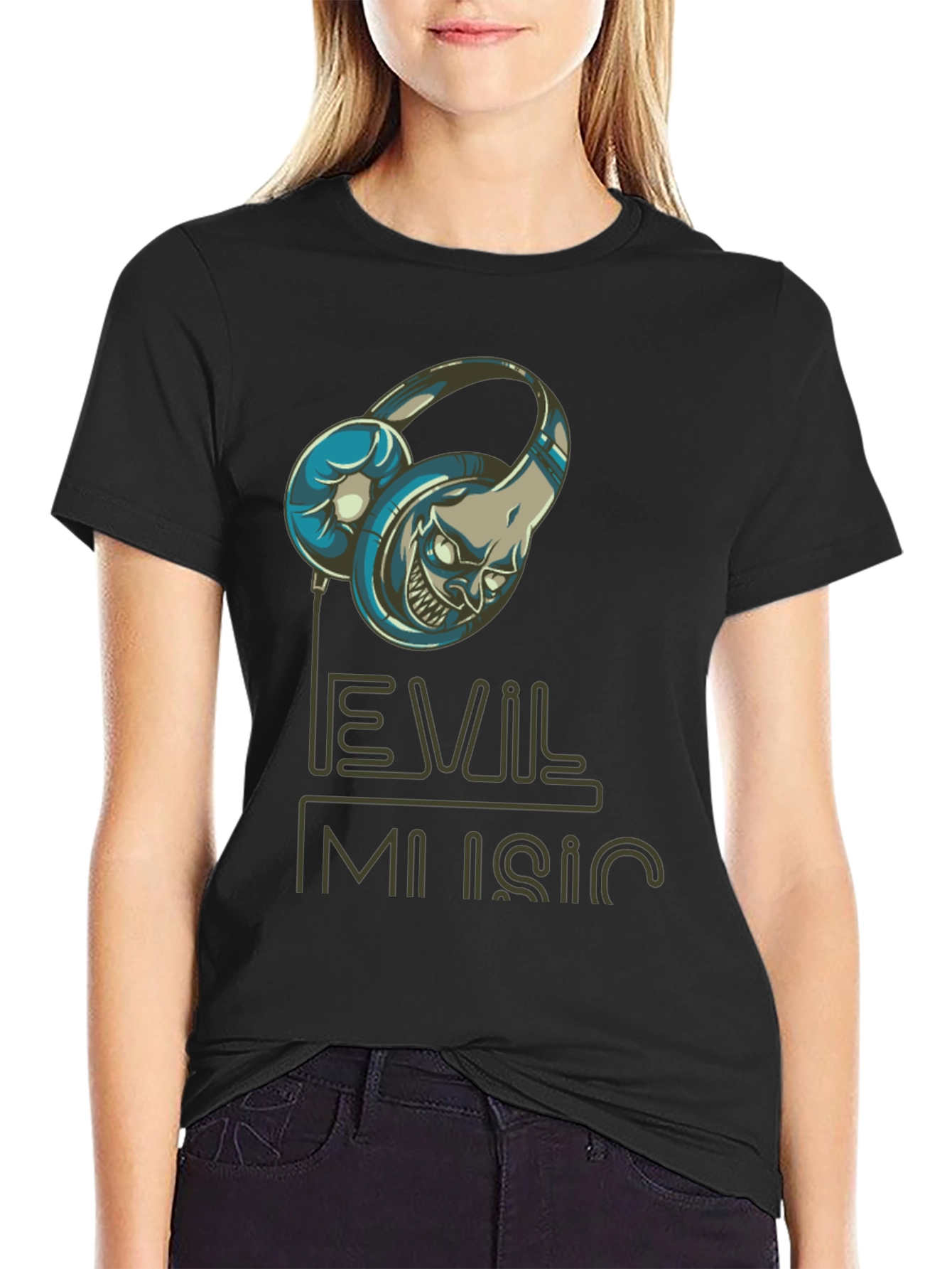 Evil Music Graphic Tee - Mens Black T-Shirt