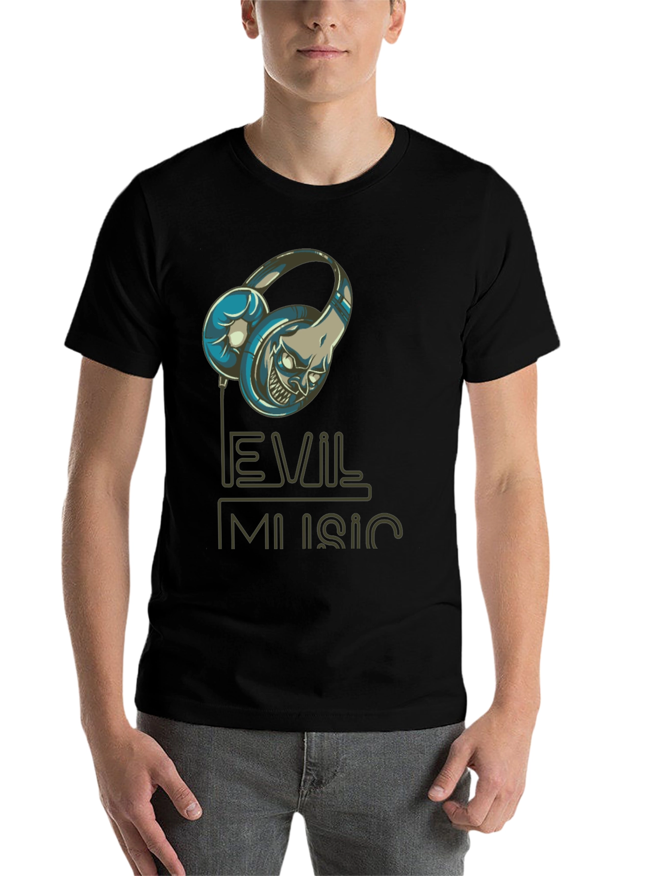 Evil Music Graphic Tee - Mens Black T-Shirt