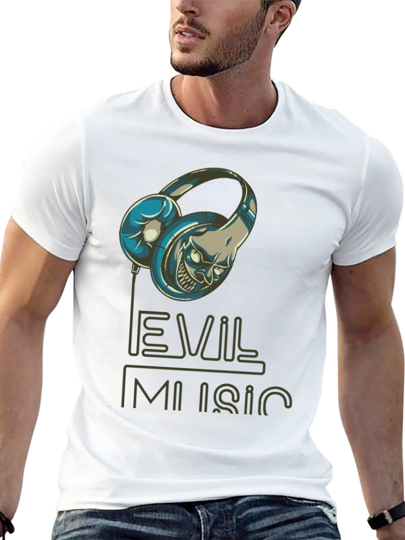 Evil Music Graphic Tee - Mens Black T-Shirt