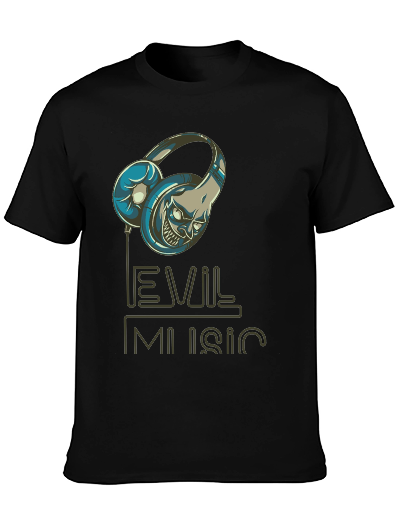 Evil Music Graphic Tee - Mens Black T-Shirt