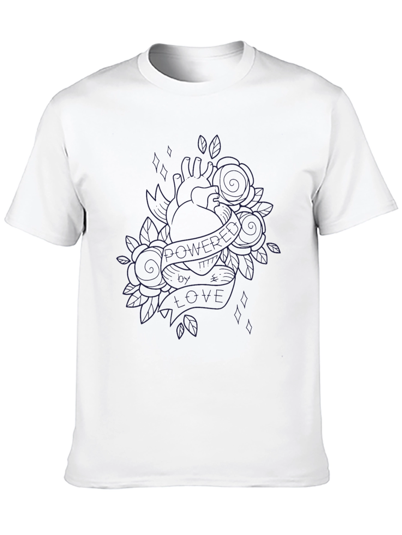 Heart & Roses Black Graphic Tee