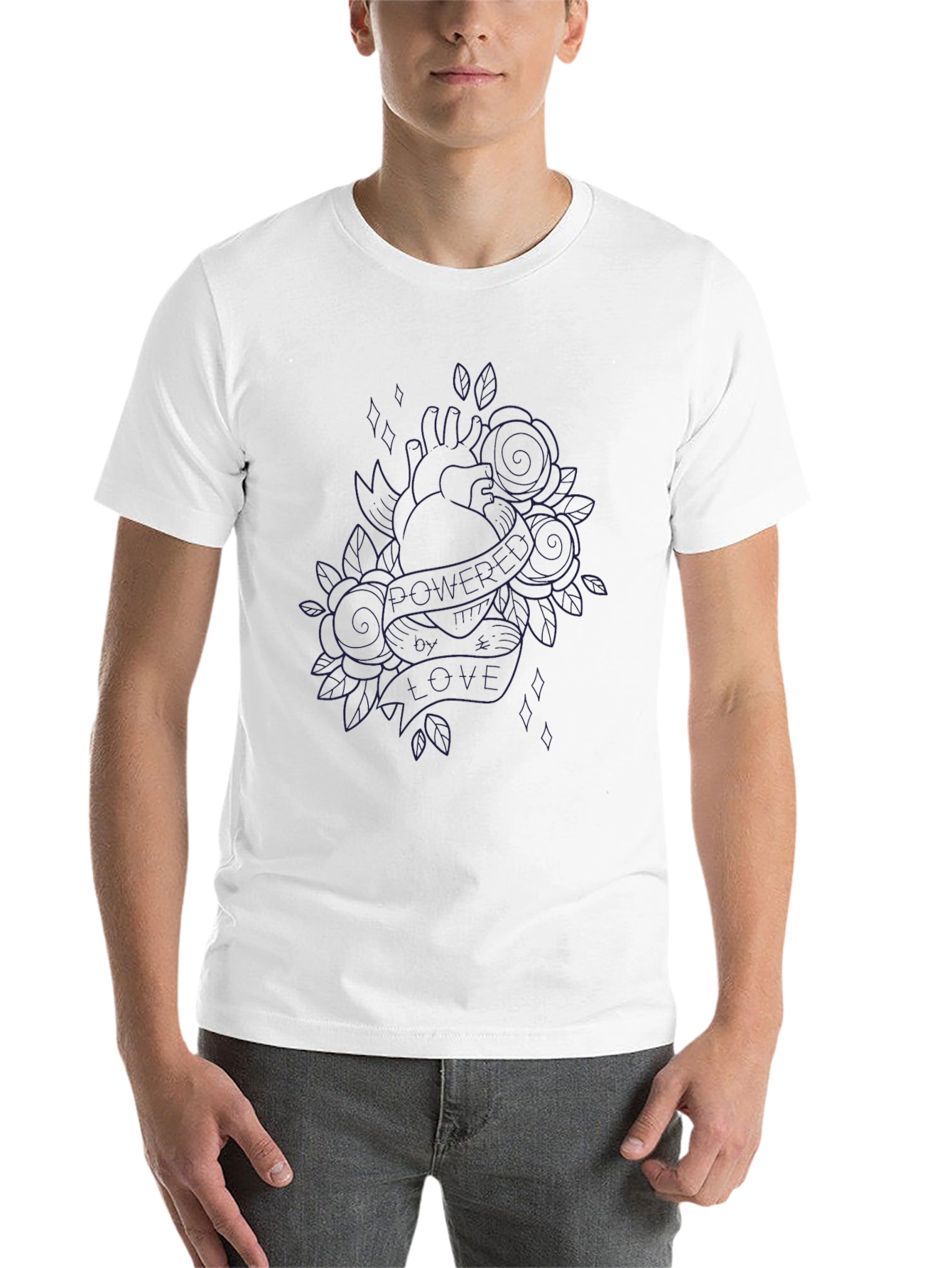 Heart & Roses Black Graphic Tee