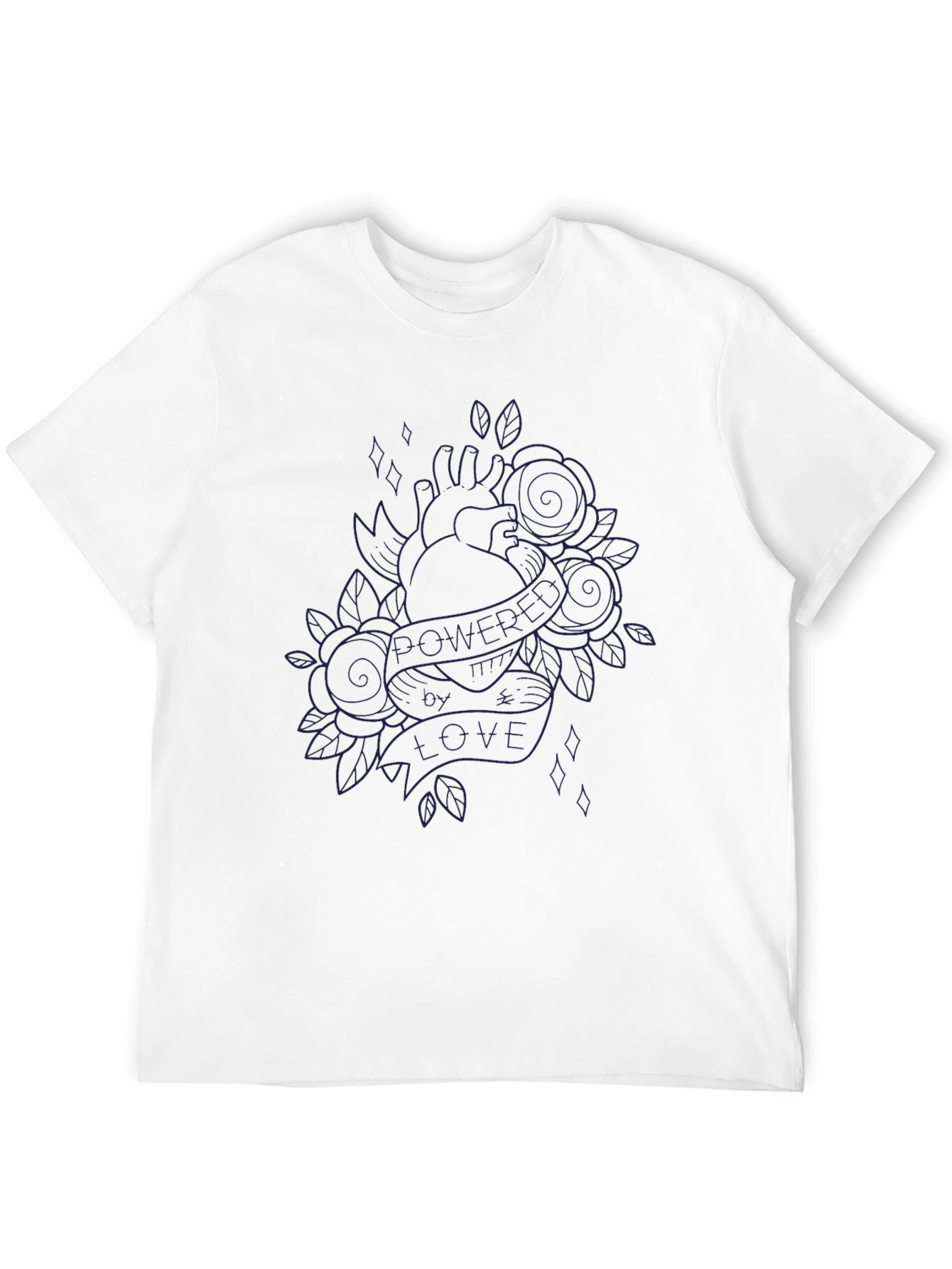 Heart & Roses Black Graphic Tee