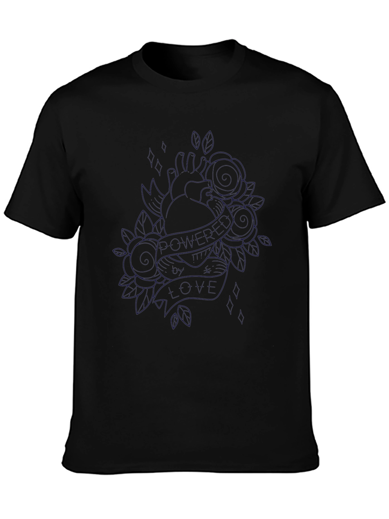 Heart & Roses Black Graphic Tee