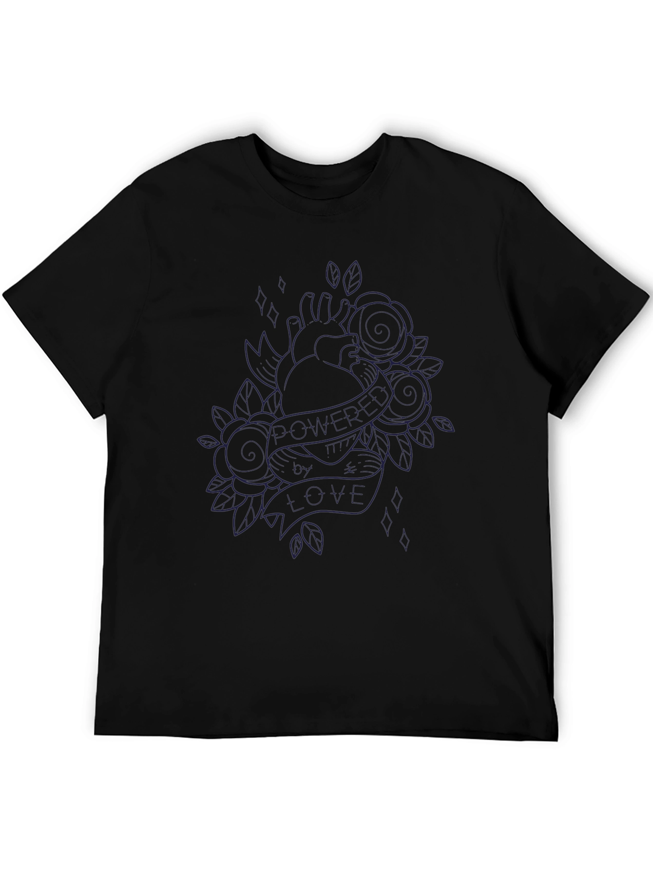 Heart & Roses Black Graphic Tee