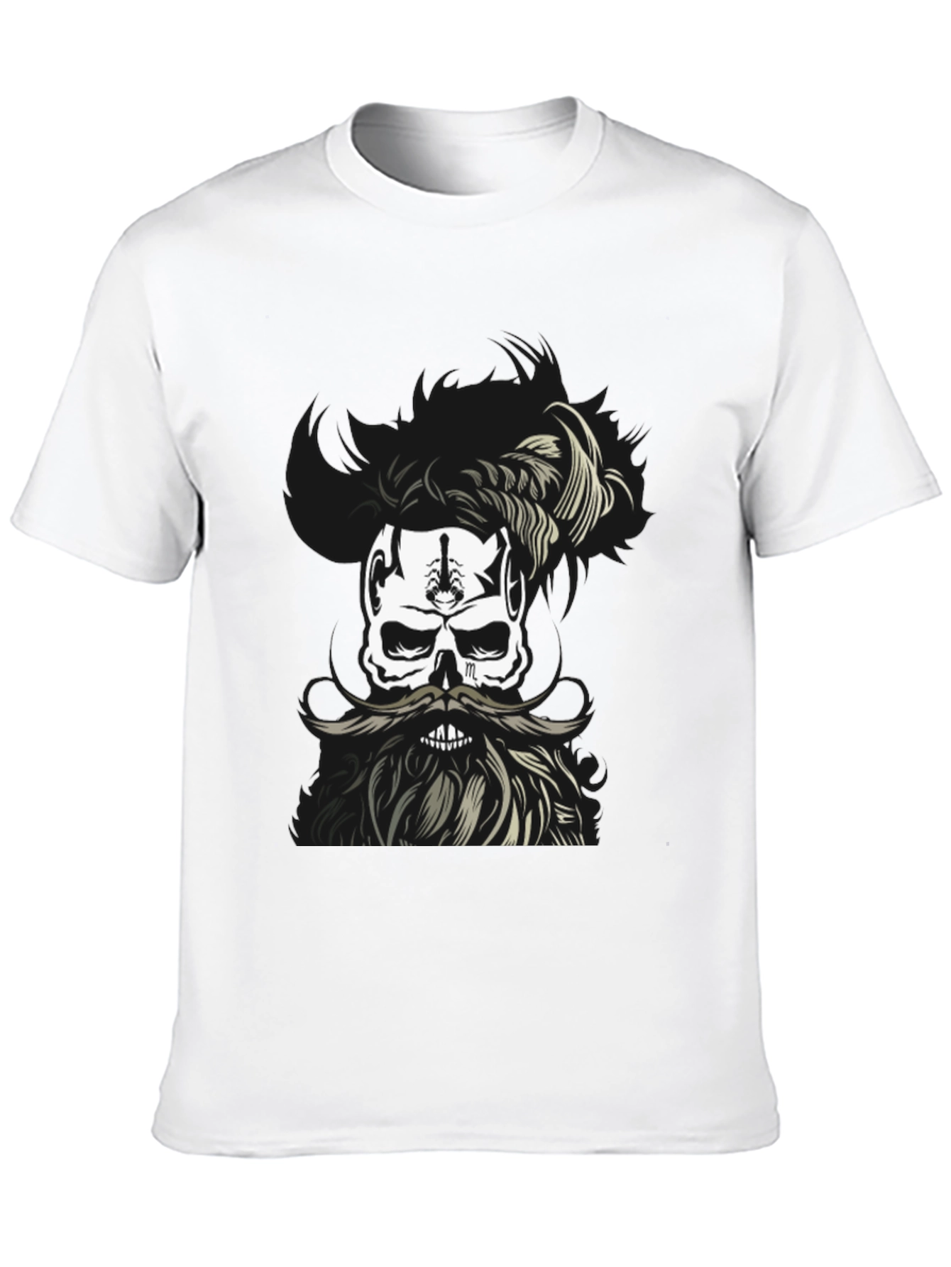 Skull with Beard Graphic T-Shirt - Unique Design
