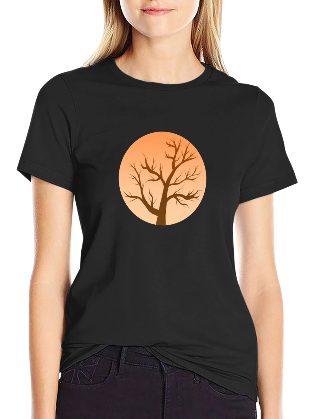 Tree Silhouette Graphic Black Tee