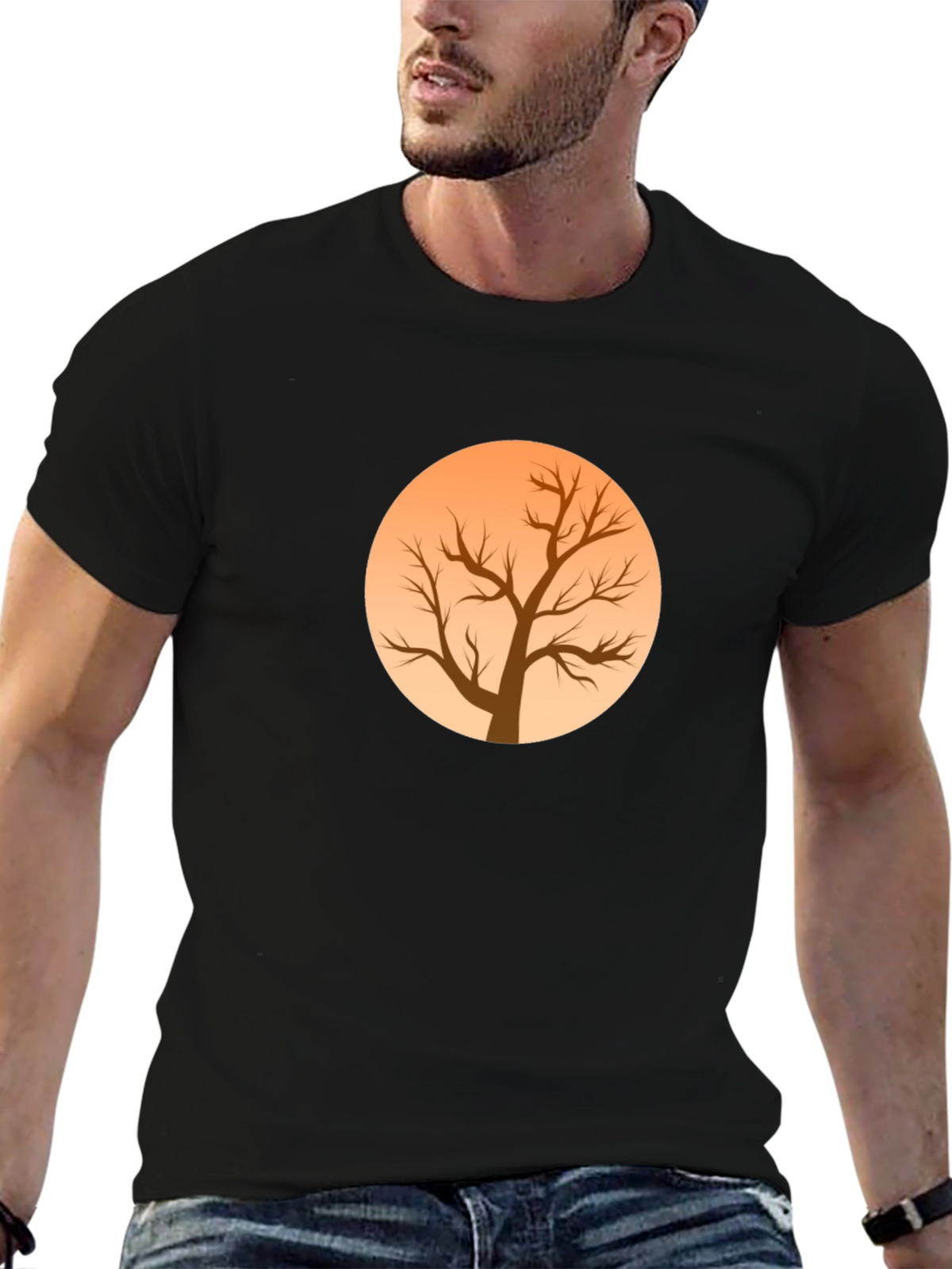 Tree Silhouette Graphic Black Tee