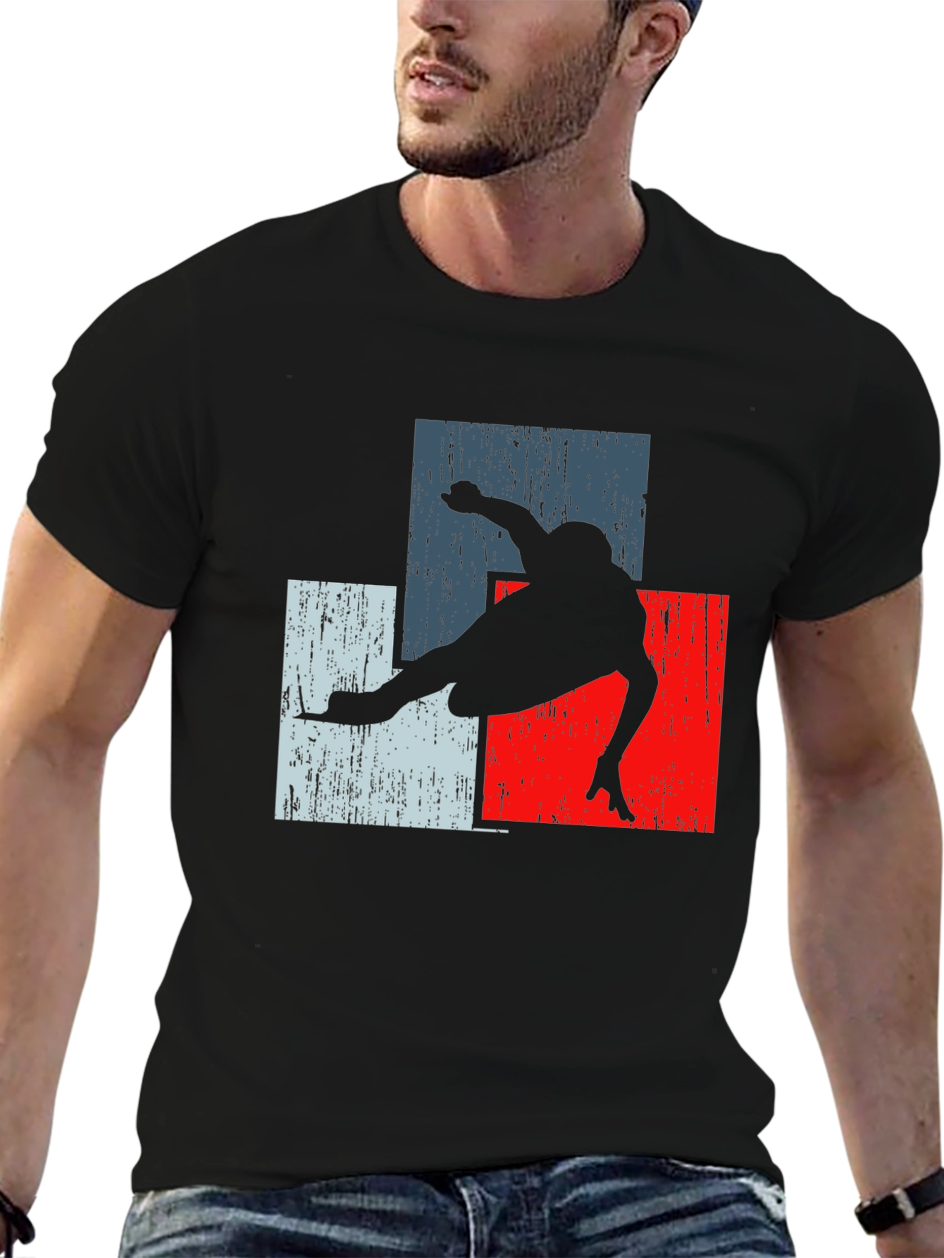 Retro Skater Tee - Black Graphic T-Shirt