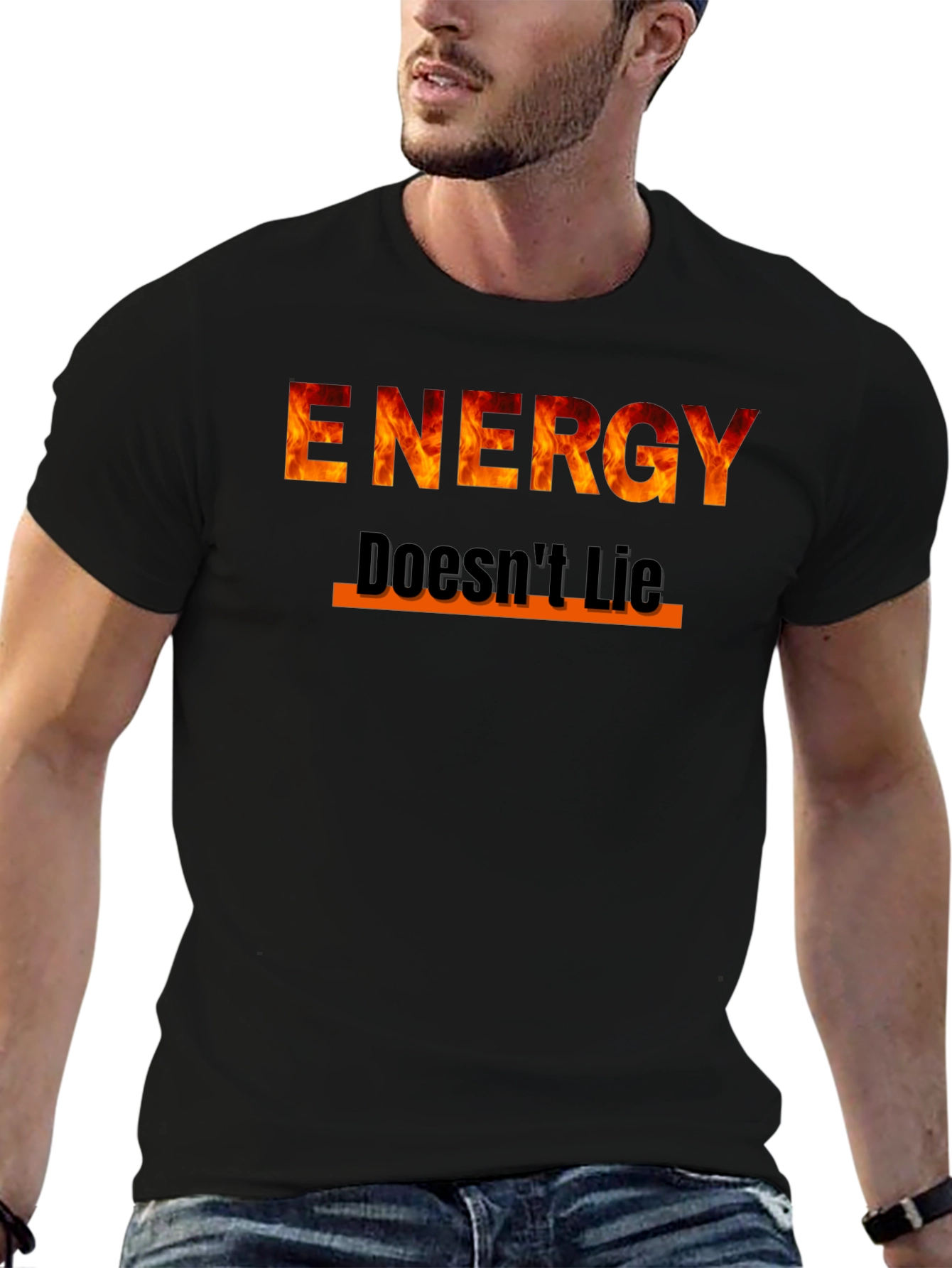 Energy Doesnt Lie Graphic Tee - Fire Design