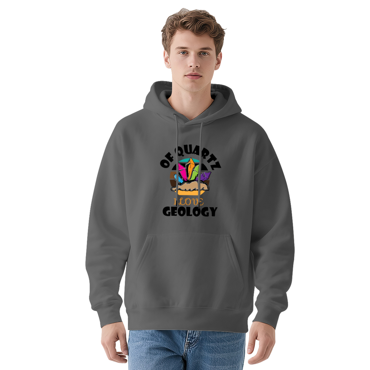 Colorful Crystal Geodes Healing Stones Graphic Hoodie - Crystal Lover Pullover Sweatshirt