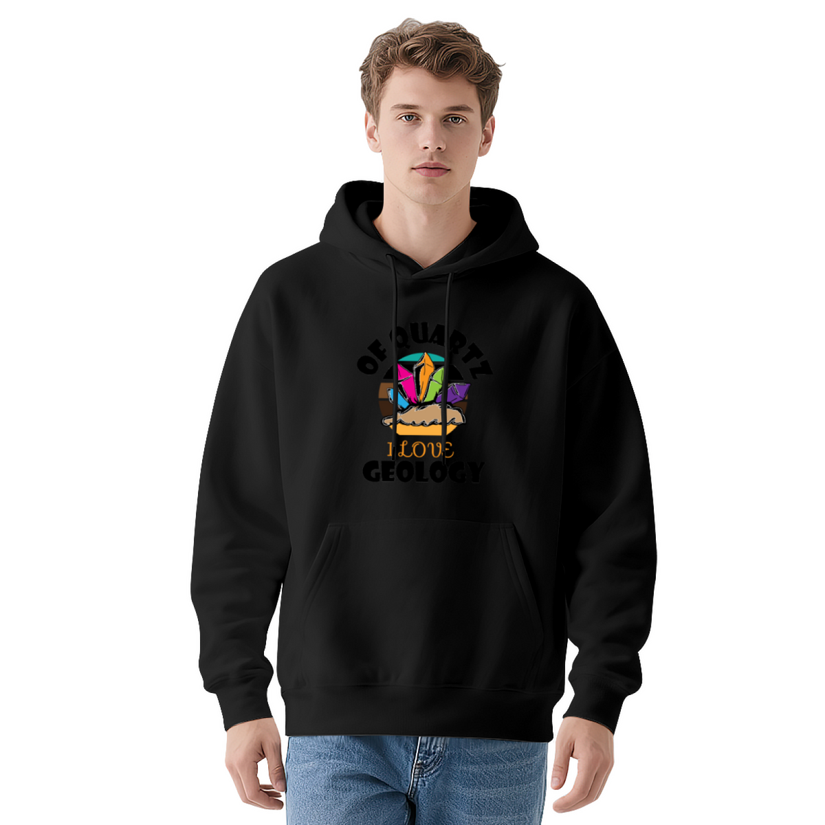 Colorful Crystal Geodes Healing Stones Graphic Hoodie - Crystal Lover Pullover Sweatshirt
