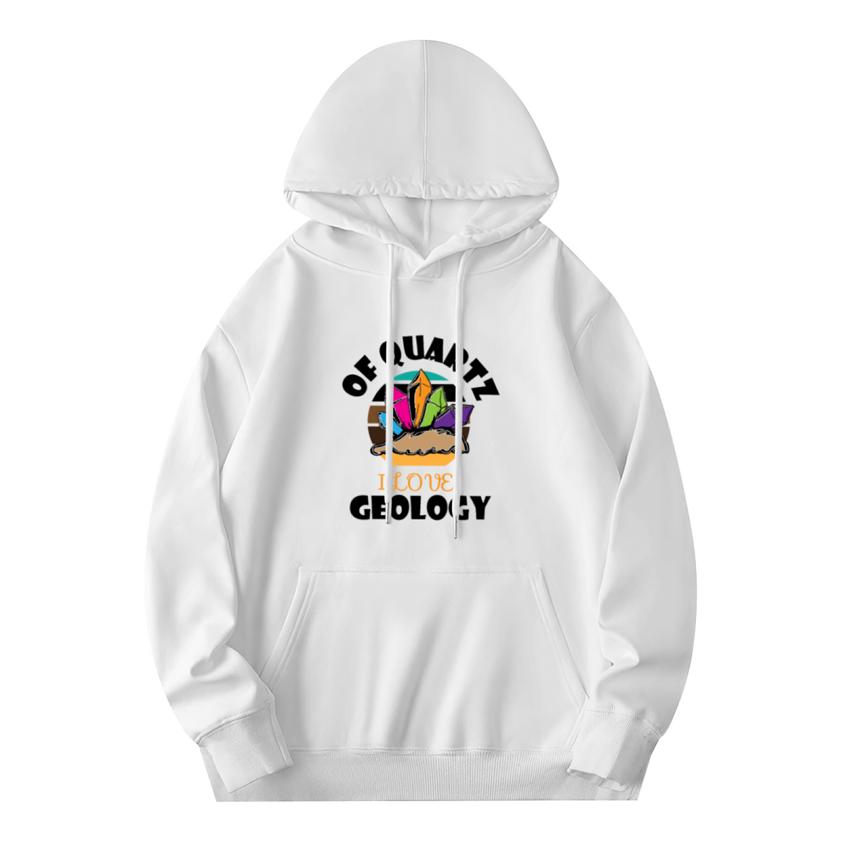 Colorful Crystal Geodes Healing Stones Graphic Hoodie - Crystal Lover Pullover Sweatshirt