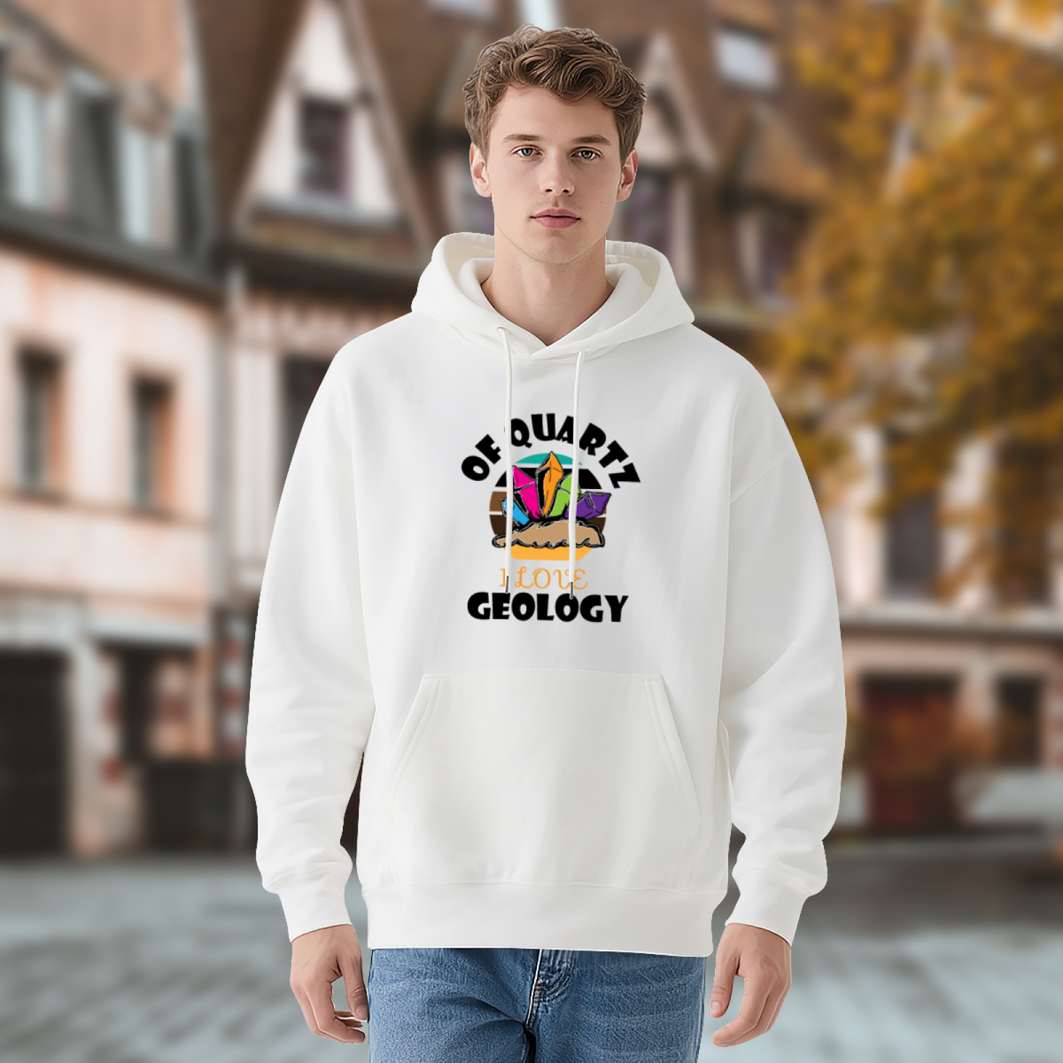 Colorful Crystal Geodes Healing Stones Graphic Hoodie - Crystal Lover Pullover Sweatshirt