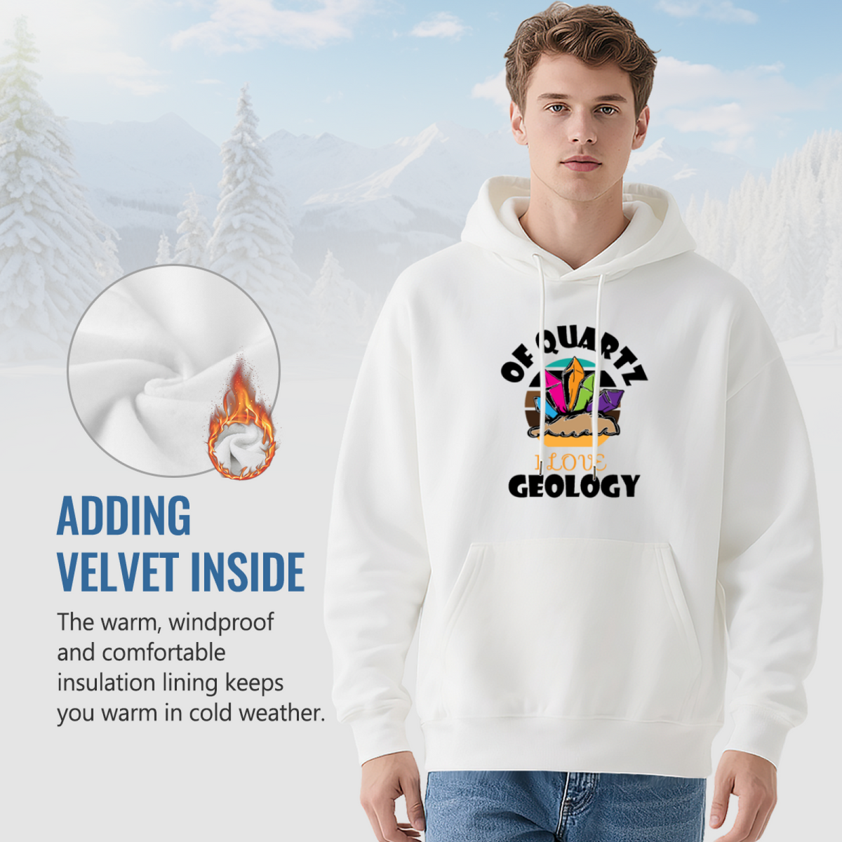 Colorful Crystal Geodes Healing Stones Graphic Hoodie - Crystal Lover Pullover Sweatshirt