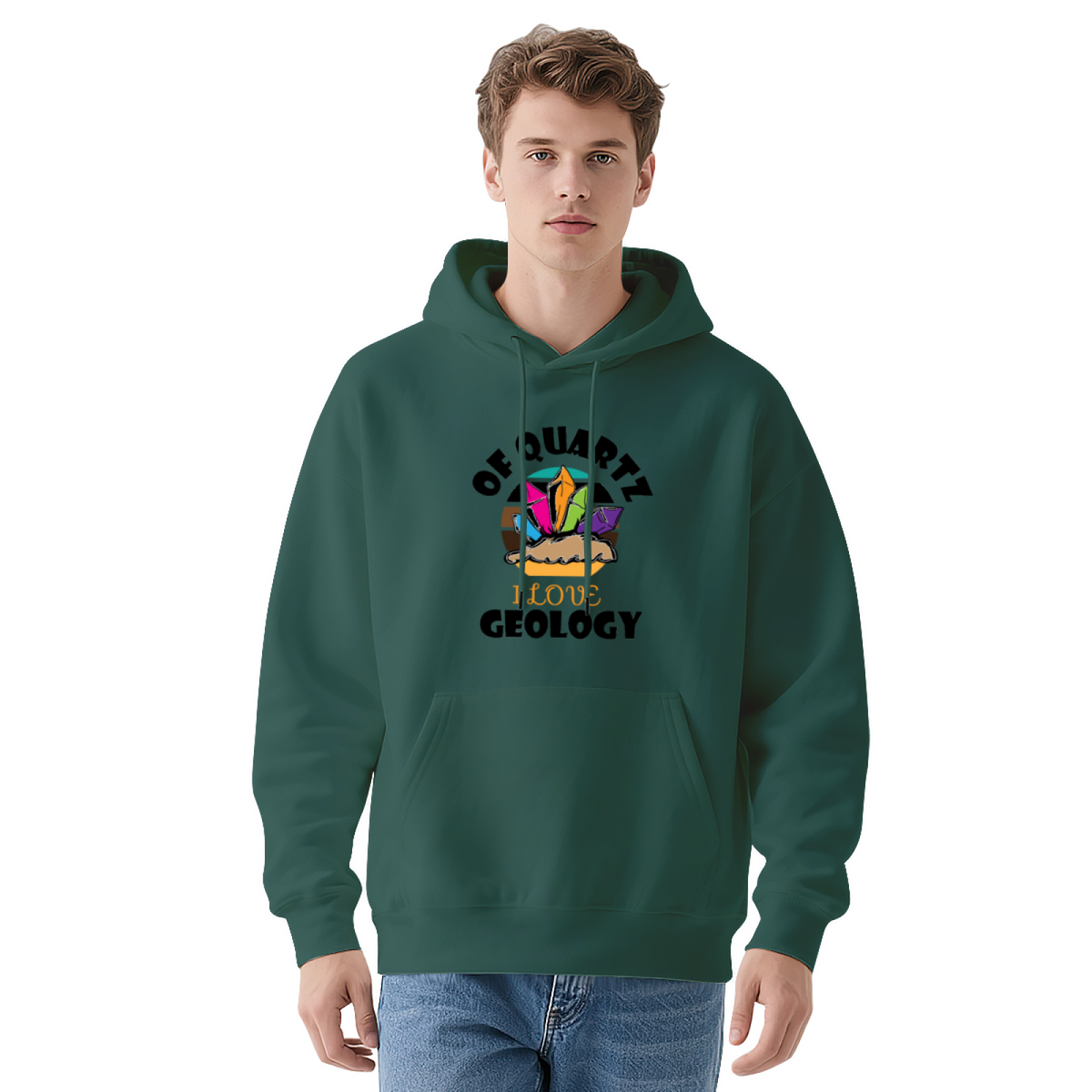 Colorful Crystal Geodes Healing Stones Graphic Hoodie - Crystal Lover Pullover Sweatshirt