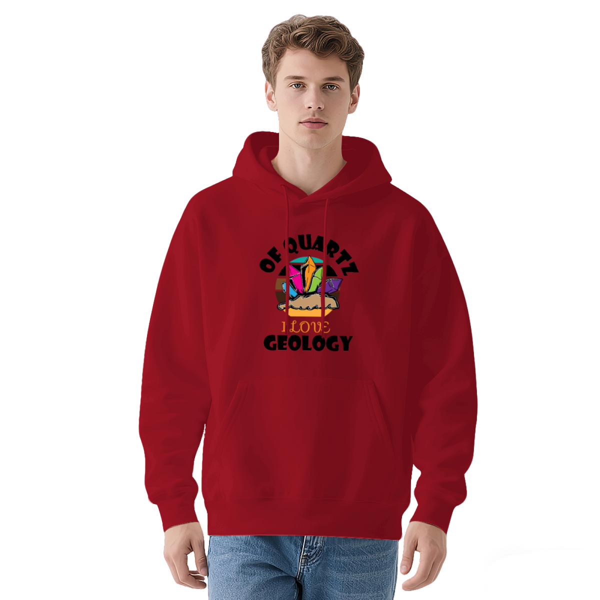 Colorful Crystal Geodes Healing Stones Graphic Hoodie - Crystal Lover Pullover Sweatshirt