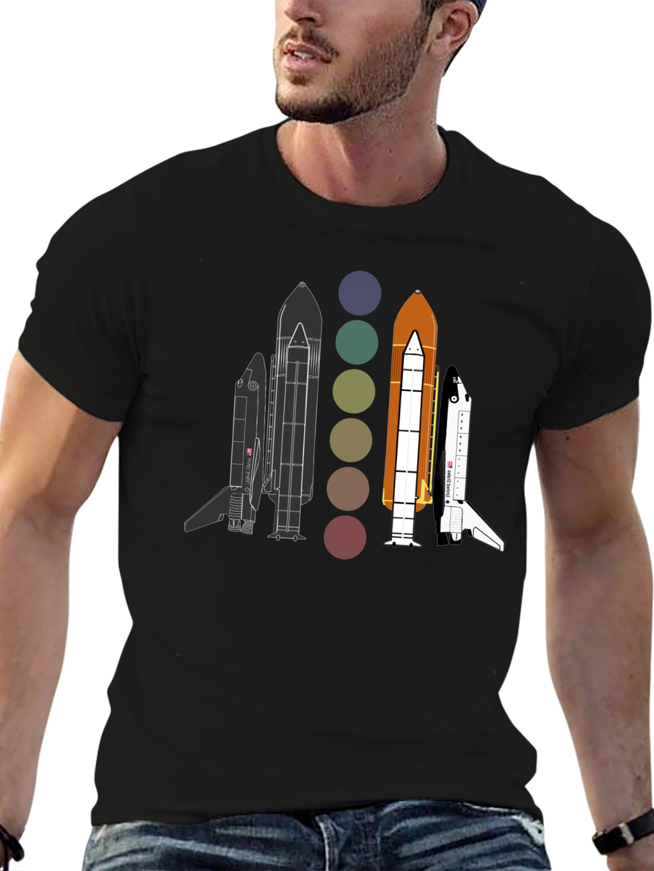 Space Shuttle Evolution Graphic T-Shirt