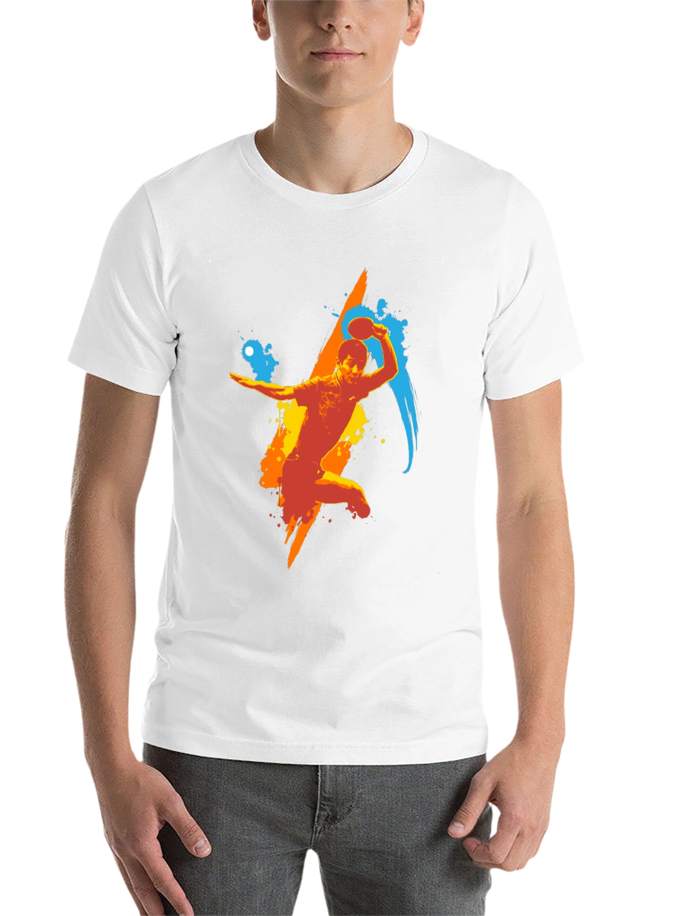 Dynamic Ping Pong Player Graphic T-Shirt