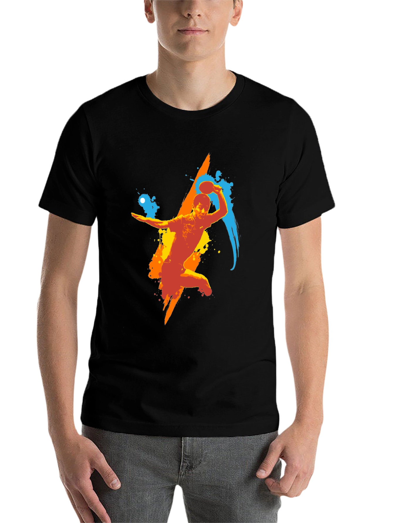 Dynamic Ping Pong Player Graphic T-Shirt