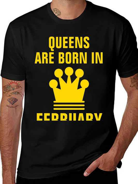 Queens Born in February Black T-Shirt