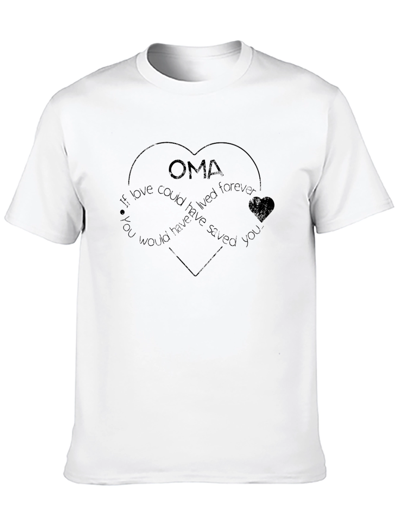 Oma Heart Graphic T-Shirt - Memorial Gift