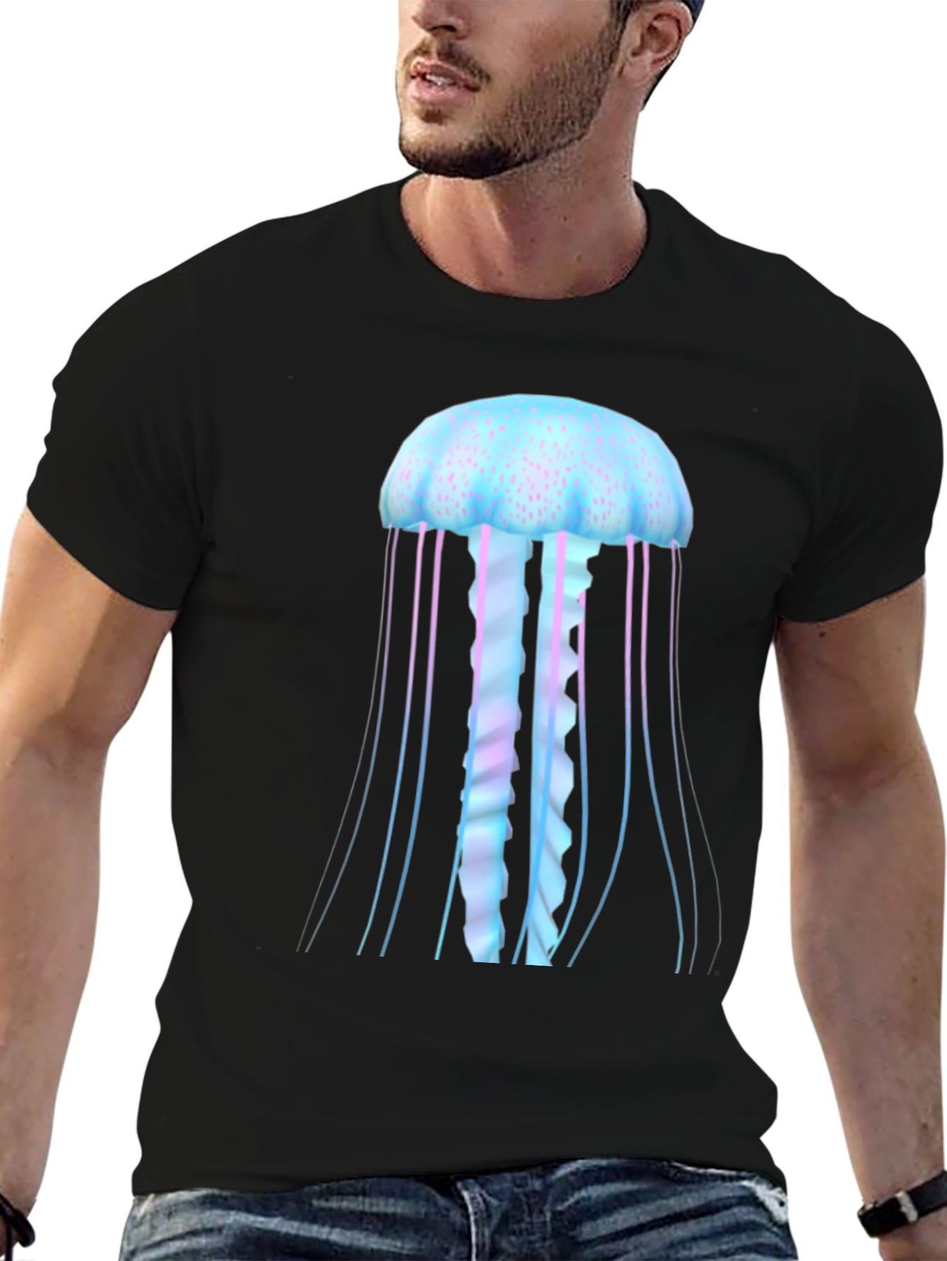 Jellyfish Graphic Tee - Black Cotton Comfort