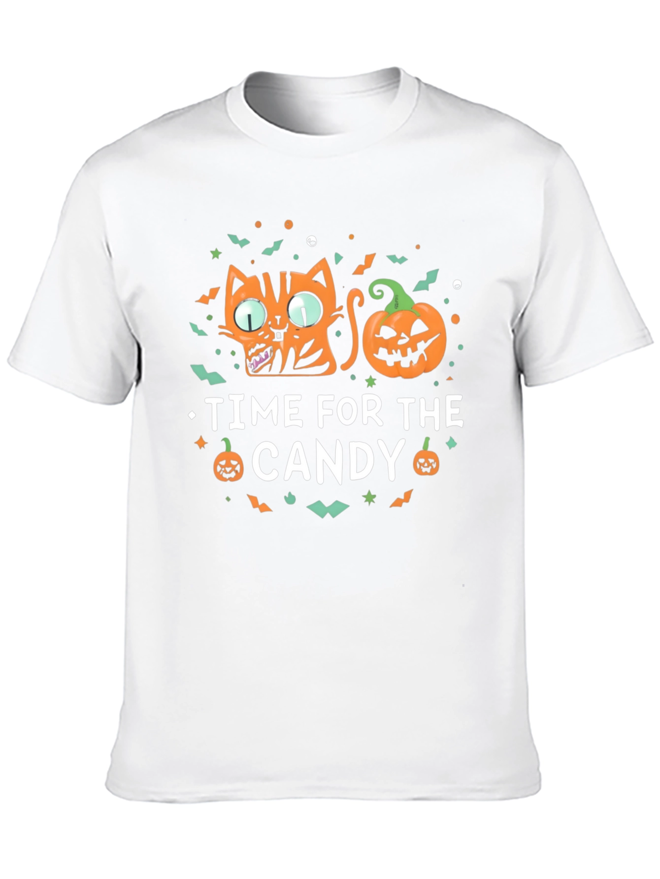 Halloween Cat & Pumpkin Time for Candy T-Shirt