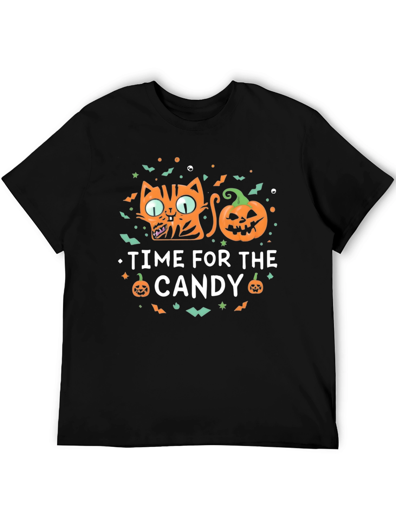 Halloween Cat & Pumpkin Time for Candy T-Shirt